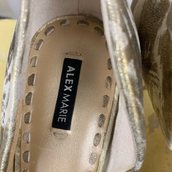 Alex Marie Gold Cream Peep Toe D 'Orsey 3” Heels Women’s Size 8.5 - Picture 6 of 10